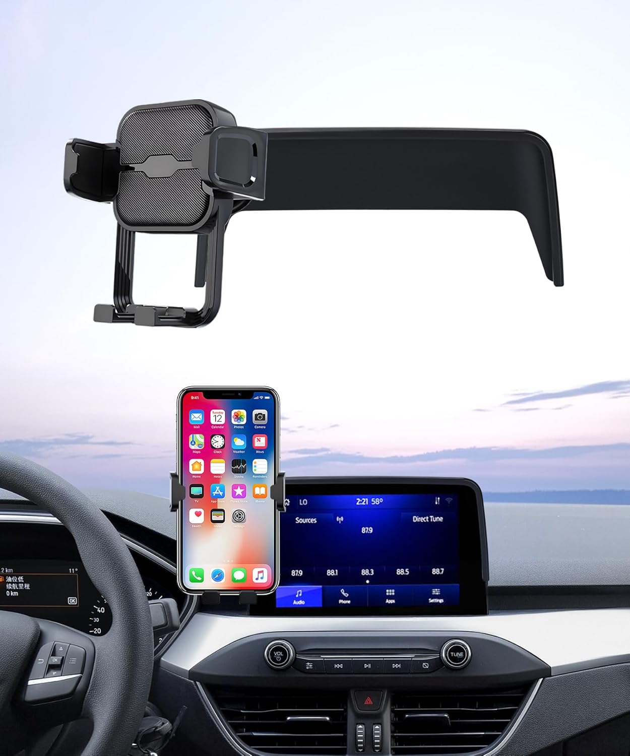 Car Phone Holder for 2020-2025 Ford Escape, 360° Rotation, 8 inch Screen Fixed Clip, Auto Accessories Navigation Bracket, Interior Decoration Mobile Phone Mount