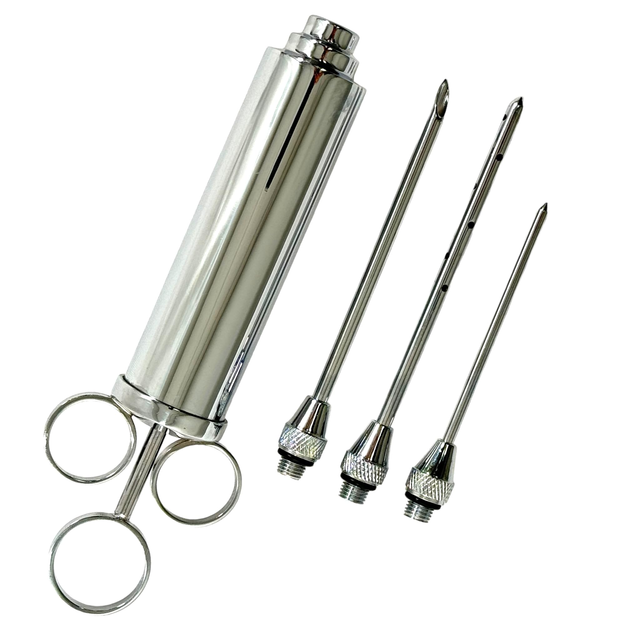 2 Oz Meat Tenderizer Syringe Set with 3 Injecting Needles | Meat Marinade Injection Syringe | Stainless Steel
