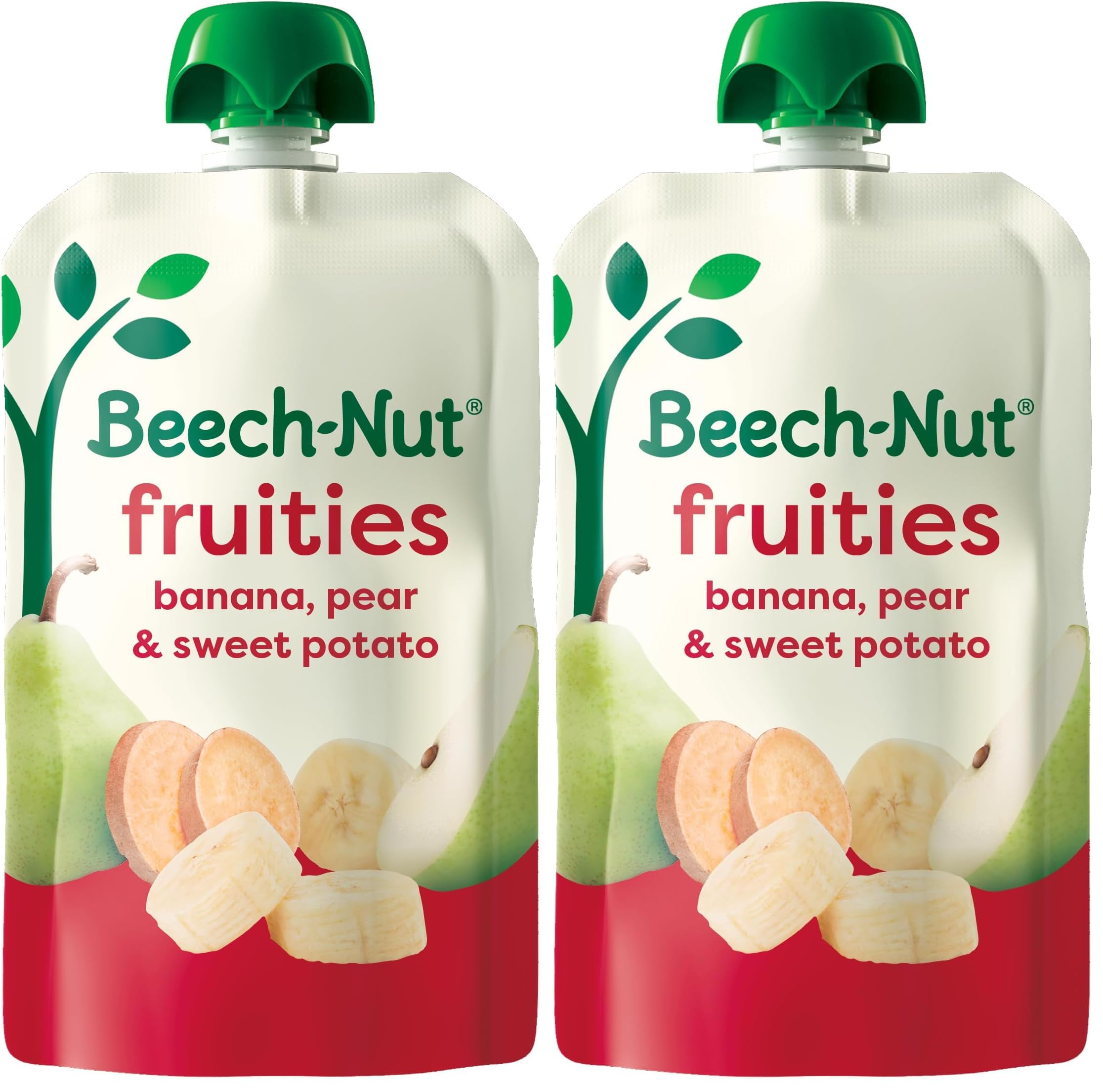 Beech-Nut Baby Food Pouches, Banana Pear Sweet Potato Fruit Puree Baby & Toddler Food, 3.5 oz (24 Pack)