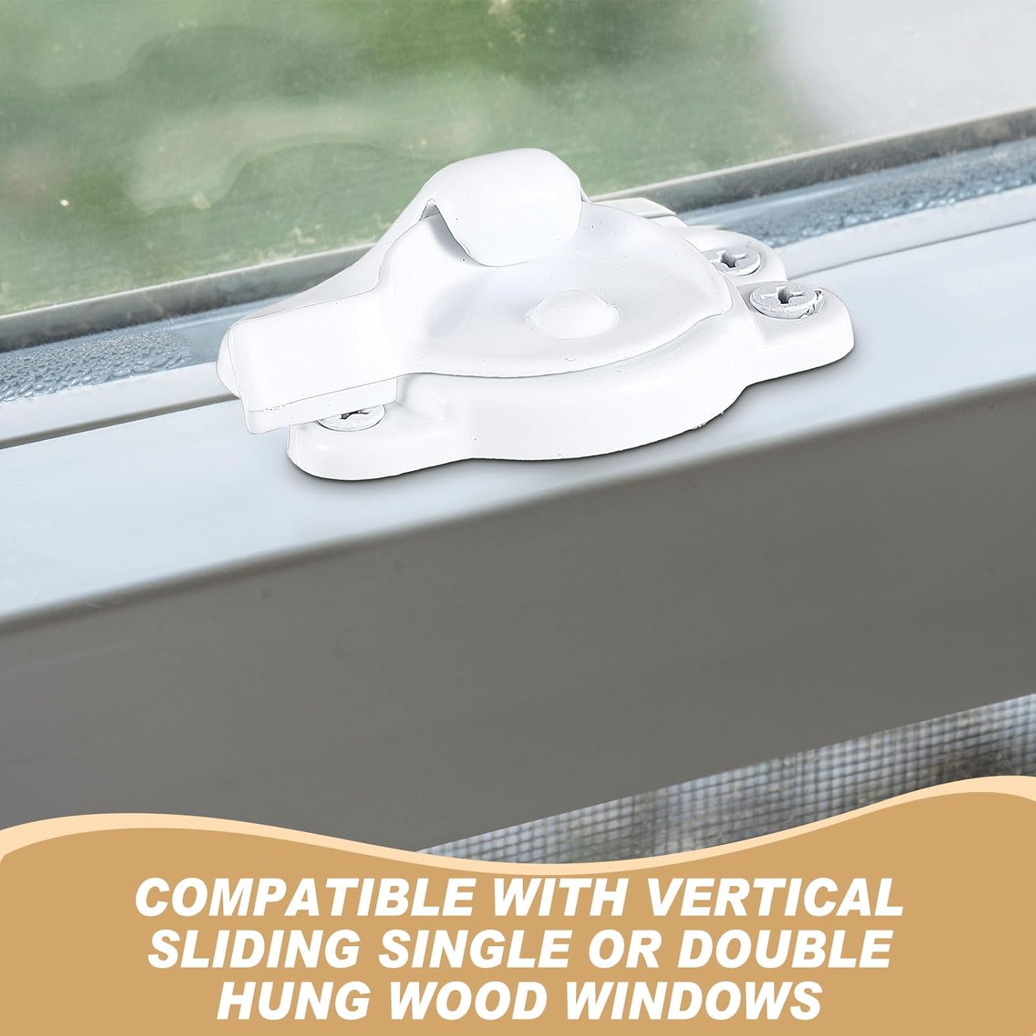 Hicarer Zinc Window Sash Lock Casement Window Lock 1-15/16 and 1-7/8 in. Hole Centers, Window Locks Security Replacement for Single/Double Hung Wood Windows(White,12)