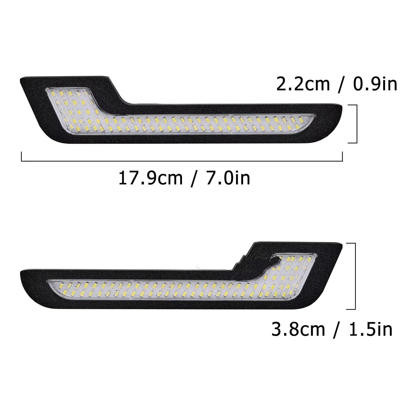 Antibrouillard Avant 2x LR 72 LED Blanc 12V Voiture Barre Lumineuse Décorative Universelle DRL Bande Lumineuse Feux Jour Pare-chocs Avant Antibrouillard Lampe Conduite