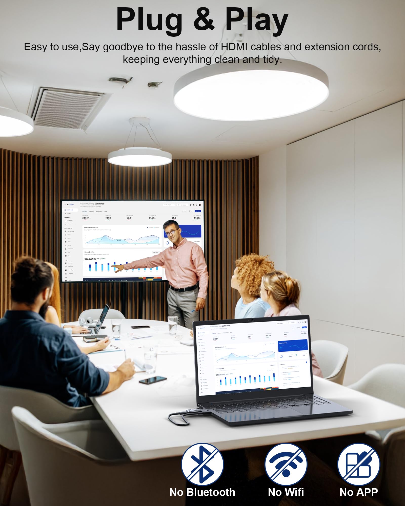 HDMI Wireless Transmitter Receiver 4K 1080P Decoding Portatile - Dettaglio