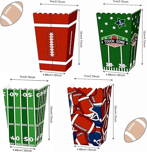 Miniatura 4 de LaVenty Cajas de palomitas de maíz de fútbol Bolsas de recuerdo de fiesta de fútbol Suministros de fiesta de fútbol Bolsas de fiesta de fútbol