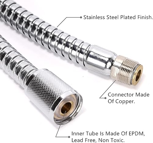 Miniatura 2 de Manguera extraíble para grifo de cocina, acero inoxidable (M15 y G12) 78 pulgadas, repuesto compatible con Grohe, Ladylux, EuroPlus, Alira