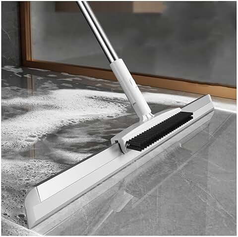 Air Broom as Seen on Tv, with Brush and 2 Scrape, 49'' Adjustable Handle Magic Broom Squeegee, Garage Floor Squeegee for Smooth Floors,Rugs,Windows