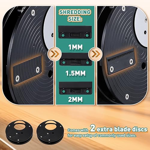 Miniatura 4 de Newhai Cortador de cebolleta comercial, cortador eléctrico de verduras para ajo, jengibre, chile, papa, pepino, 6000BPM, 200W, con 2 discos de hoja