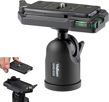 Velbon AMZQHD-53Q QHD-53Q QHD-53Q Mid-Size Air Head Compatible with Quick Shoe Aluminum Ball Head One-Action