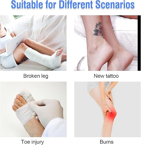 Miniatura 5 de Funda impermeable para piernas para ducha, baño, adulto, reutilizable, sellado hermético, para mantener las heridas secas, protector de vendaje para