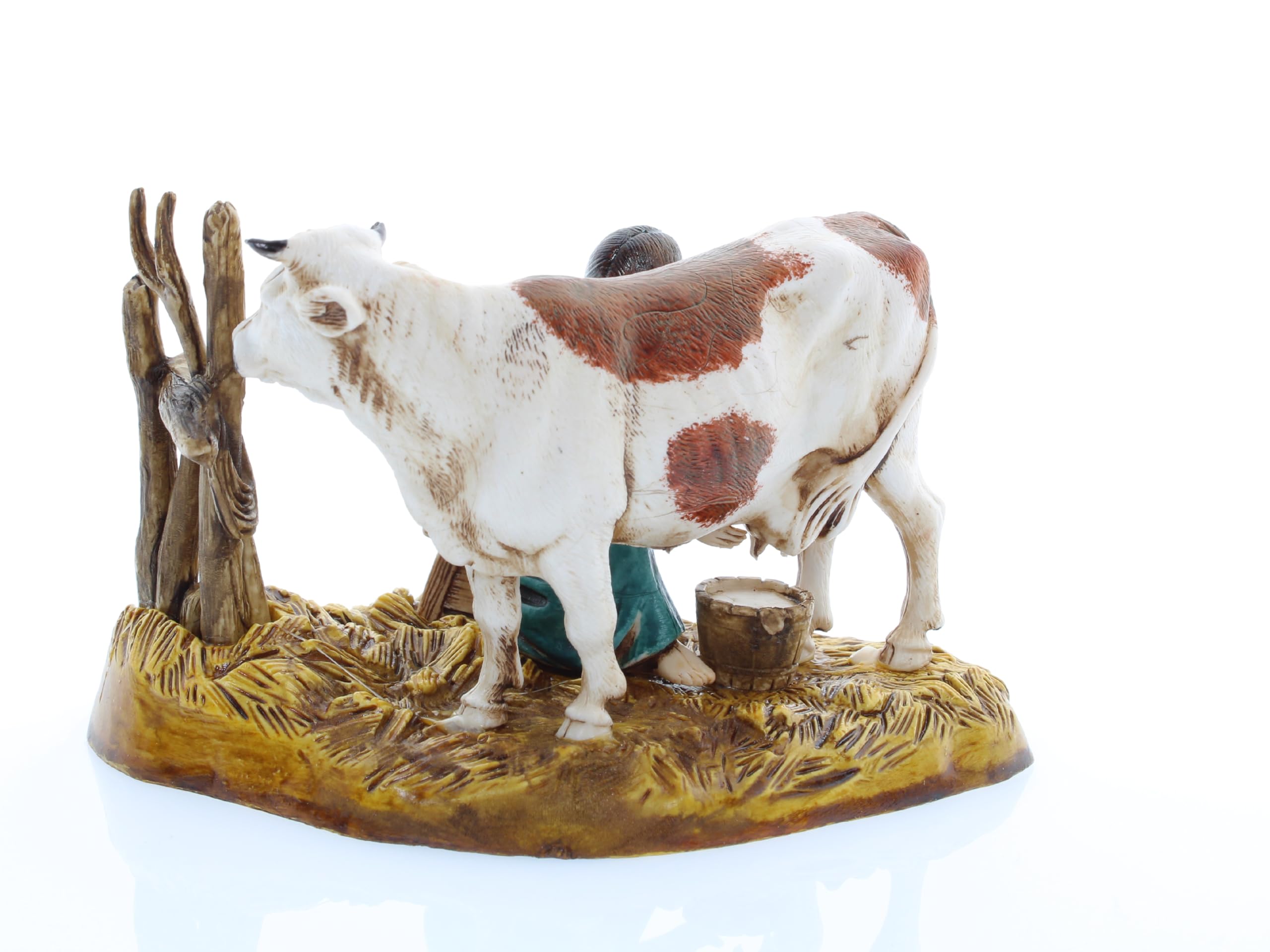 Moranduzzo Femme Qui Traie pour Crèche de 10 Cm Échelle 1:20 - Figurines de Crèche Indestructibles - Style 700', Peinture Finition à la Main, Produit Officiel, Fabriqué en Italie, Sculpteur M. Landi