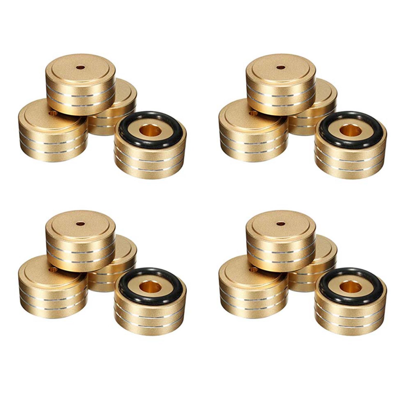 16 sztuk 40 x 20 mm aluminium HiFi AMP stojak izolacyjny na głośniki gramofon, podkładki pod nogi (złote)