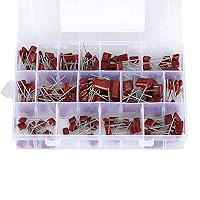 Vista 1 de 180PCS 15 Values Metallized Film Capacitor, 400V 630V 0.001uF to 0.56uF CBB22 Polypropylene Film DC Capacitor Assortment Kit