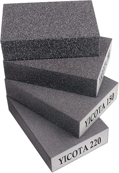 YICOTA 4 Pieces Sanding Sponges Set with Multiple Grits