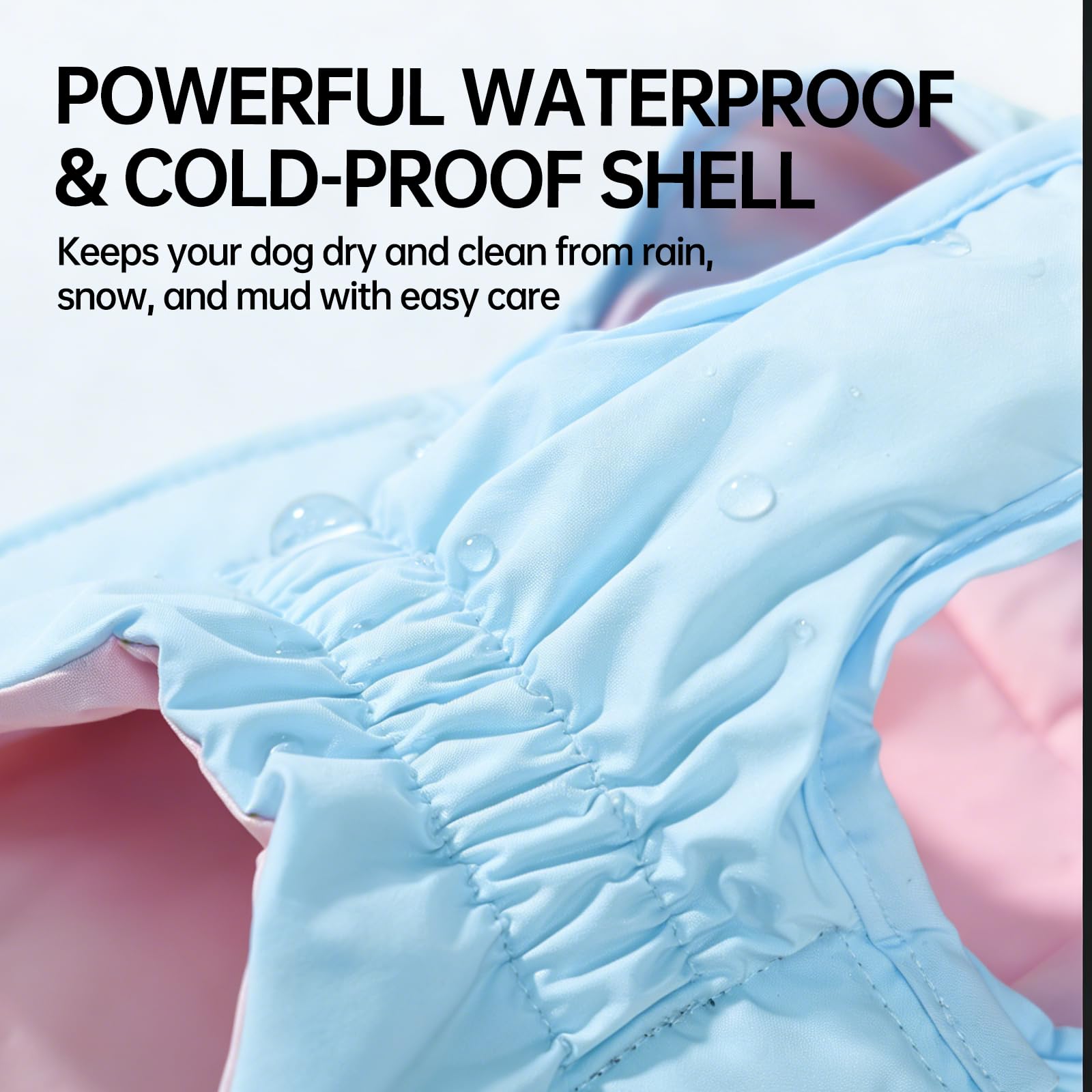 Touchdog Cappotto invernale per cani, reversibile, imbottitura al 90% piumino, leggero, caldo, per cani di taglia piccola e media, impermeabile, antivento, protezione dal freddo (blu, L)