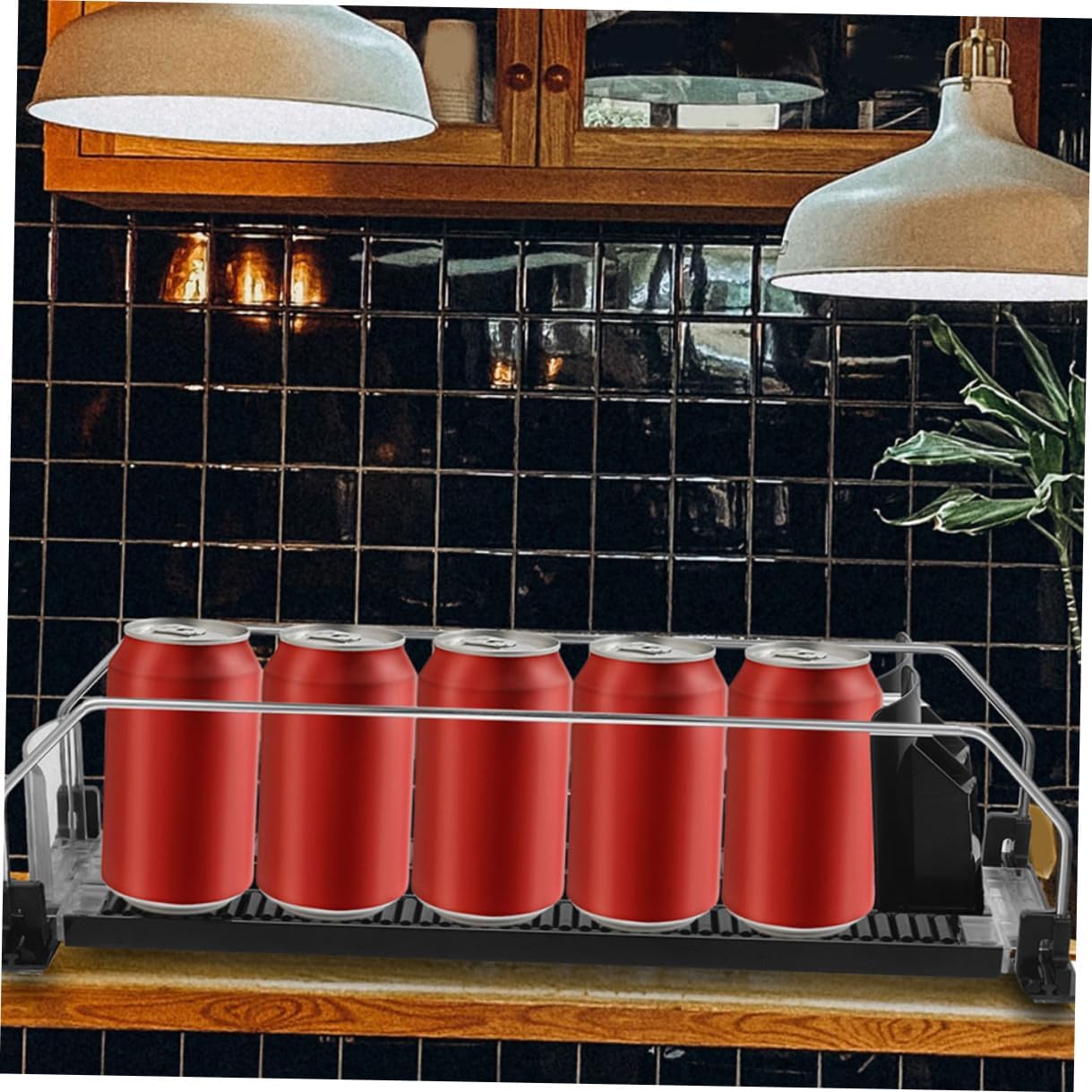 BESPORTBLE 2pcs Automatic Pusher Soda Can Organizer for Fridge Smooth Polished Drinks Dispenser Stand Easy to Install Beverage Storage for Soda Beer and Bottled Drinks