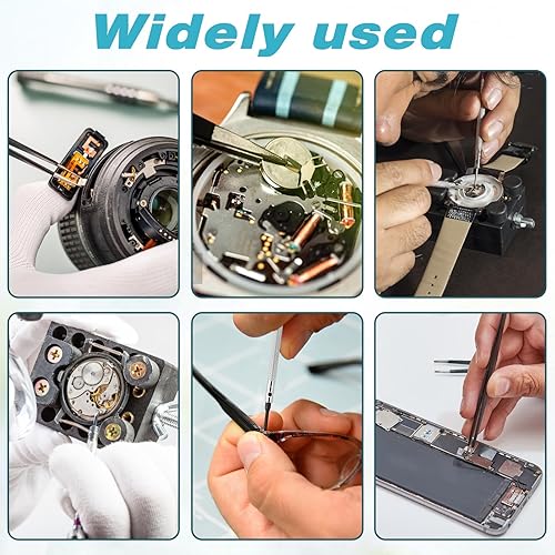 Miniatura 7 de Juego de destornilladores de reloj profesional de 8 piezas, juego de destornilladores de micro precisión de 0.6 a 0.063 in, juego de