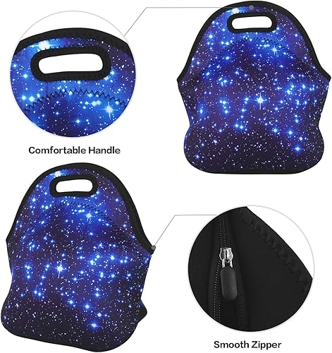 Miniatura 3 de Violet Mist Bolsa lonchera de almuerzo de neopreno, reutilizable, aislante, para escuela, picnic, bolsa de almuerzo, organizador para mujeres,