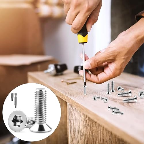 XRXYMQ 25 Pezzi Vite M6 x 25 mm Viti Acciaio Inox 304 Viti Inox Torx a Testa Svasata Esagono Incassato Filettatura Completa per Assemblaggio Domestico Falegnameria e il Fissaggio di Ferramenta - 3