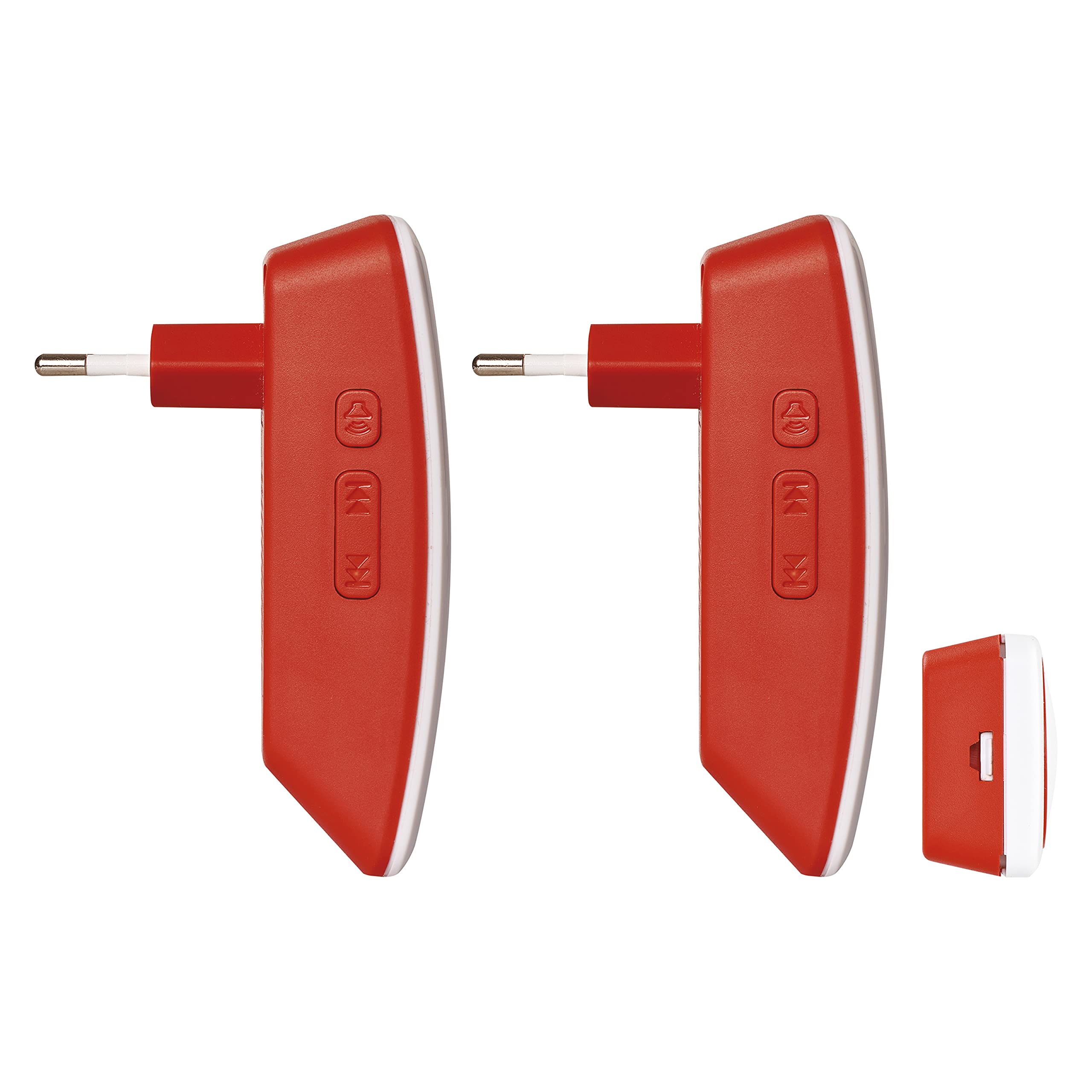 EMOS Juego de Timbre inalámbrico sin batería, con 2 receptores, Alcance de 150 m y 10 Tonos de Timbre, 5 Niveles de Volumen hasta 110 dB, indicador Visual, emparejamiento de autoaprendizaje, Color