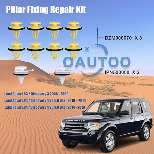 Miniatura 4 de OAUTOO Kit de reparación de fijación de pilar de 10 piezas DHB500400 para Land Rover LR3 2006-2009, LR4 2010-2016