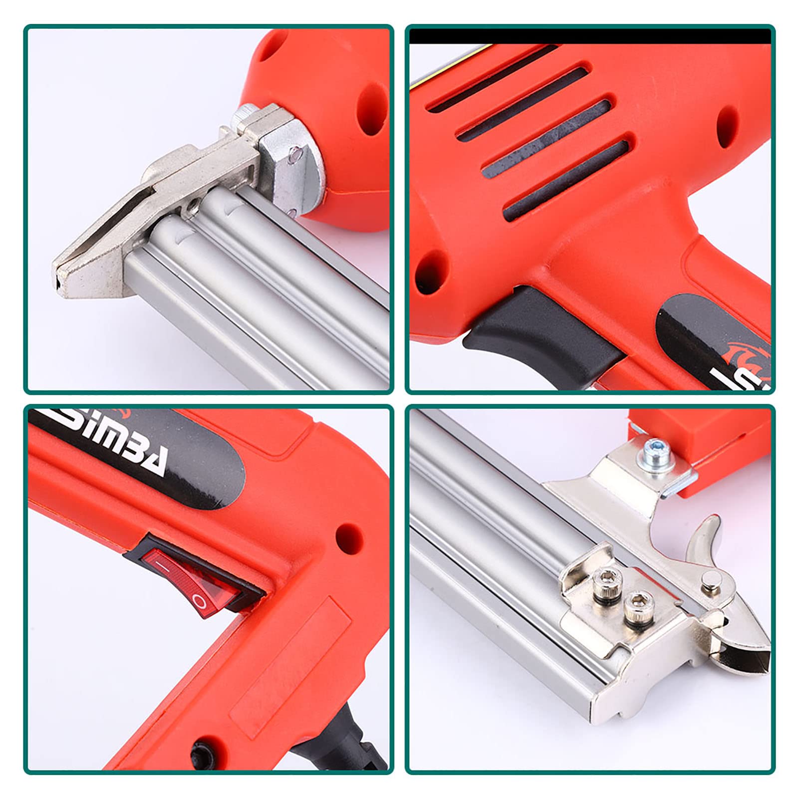 Fafeicy Pistola de Clavos Eléctrica Grapadora Clavadora de Alta Potencia de 2200 W, Capacidad de Clavos de 100 Piezas, Clavo Recto F30, Adecuada para Herramientas de Carpintería (Enchufe