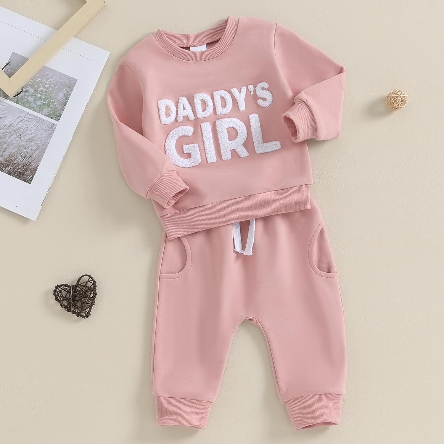 Toddler Baby Girl Clothes Daddys Girl Cotton Sweatshirt Tops Pants Newborn Girl 2Pcs Fall Winter Outfits - Image 2