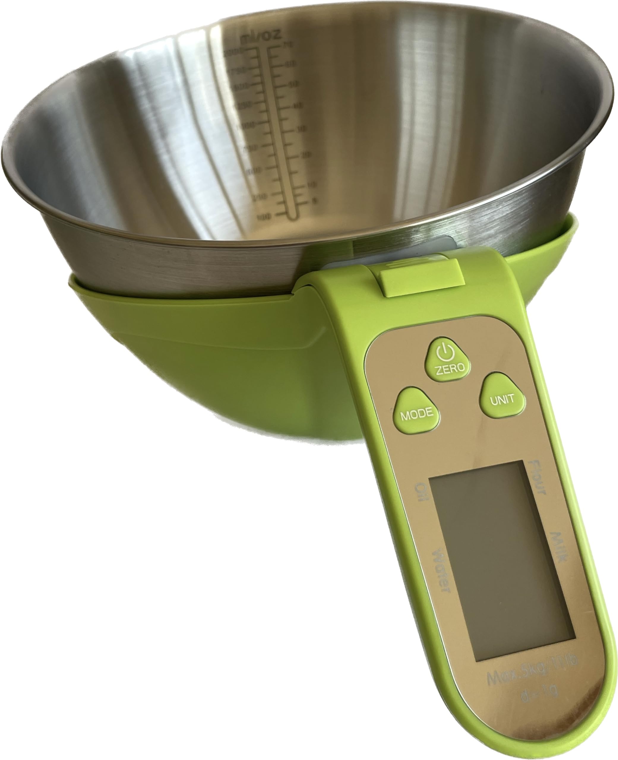 Digital Food Scale with Removable Stainless Steel Bowl (Green)