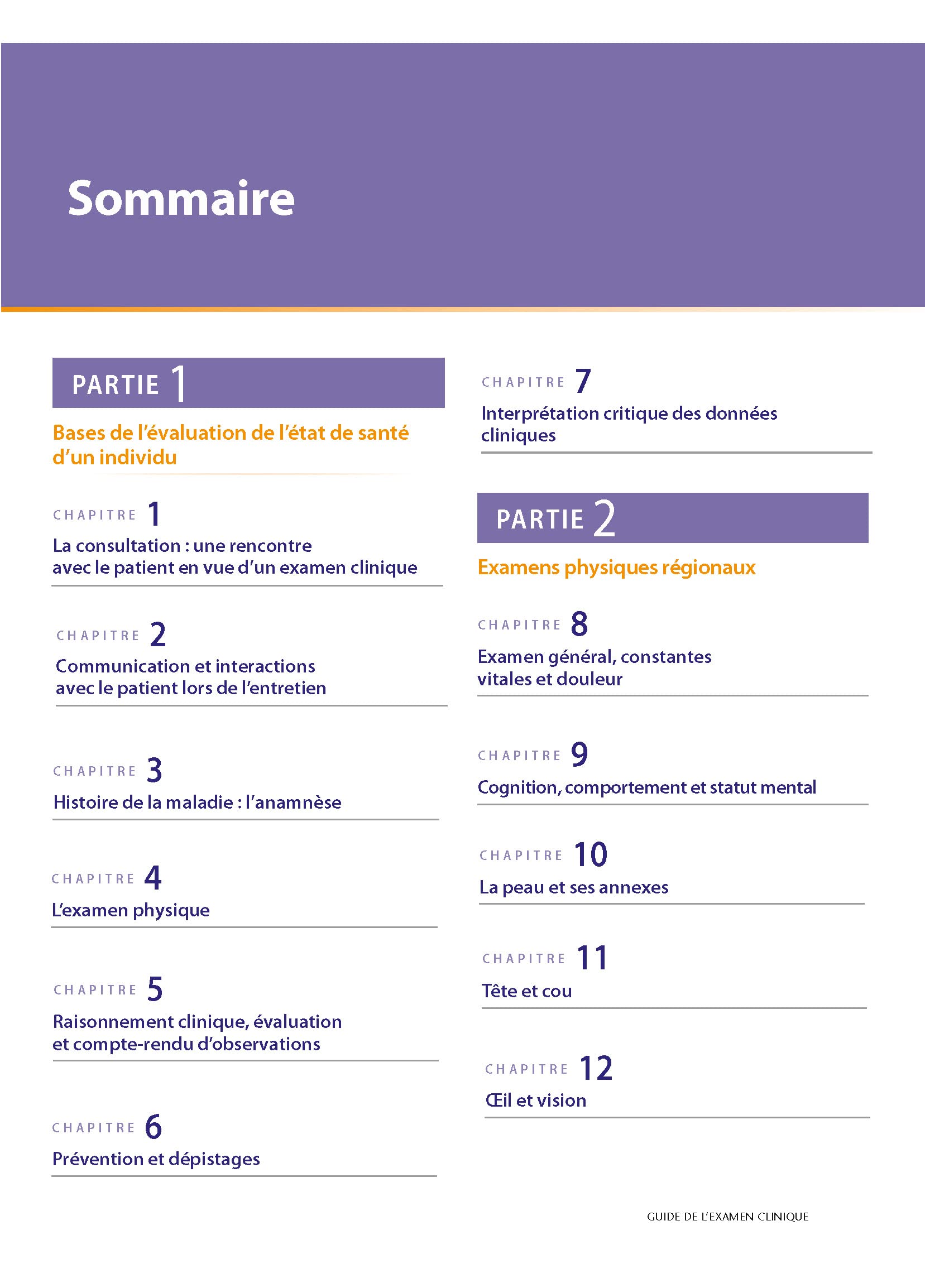 Guide de l'examen clinique: (8e édition française - 13e édition américaine)
