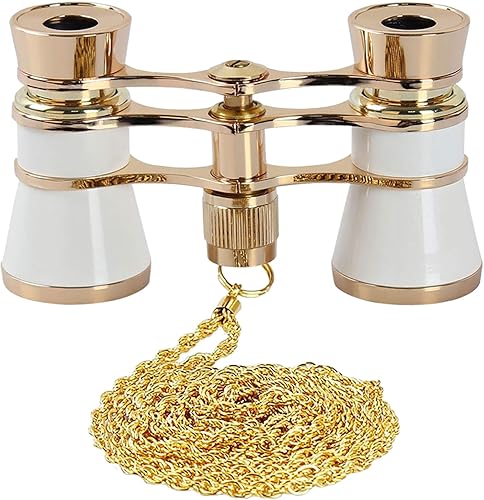 AiScrofa Opera - Prismáticos de gafas de 3 x 25 pulgadas, mini binocular compacto ligero, con cadena para adultos niños y mujeres en concierto