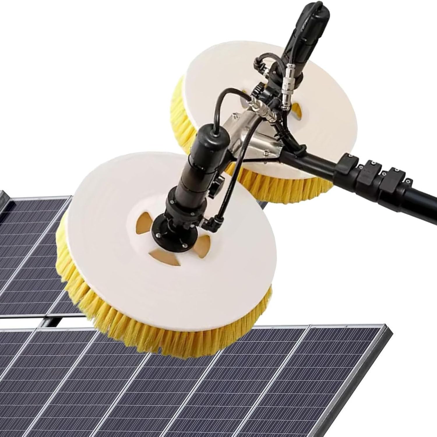 HADECOLL Solar Panel Cleaning Brush, Telescoping Pole, 2-Sided Rotating Head, 13-35Ft Reach,Size_Name-750Cm