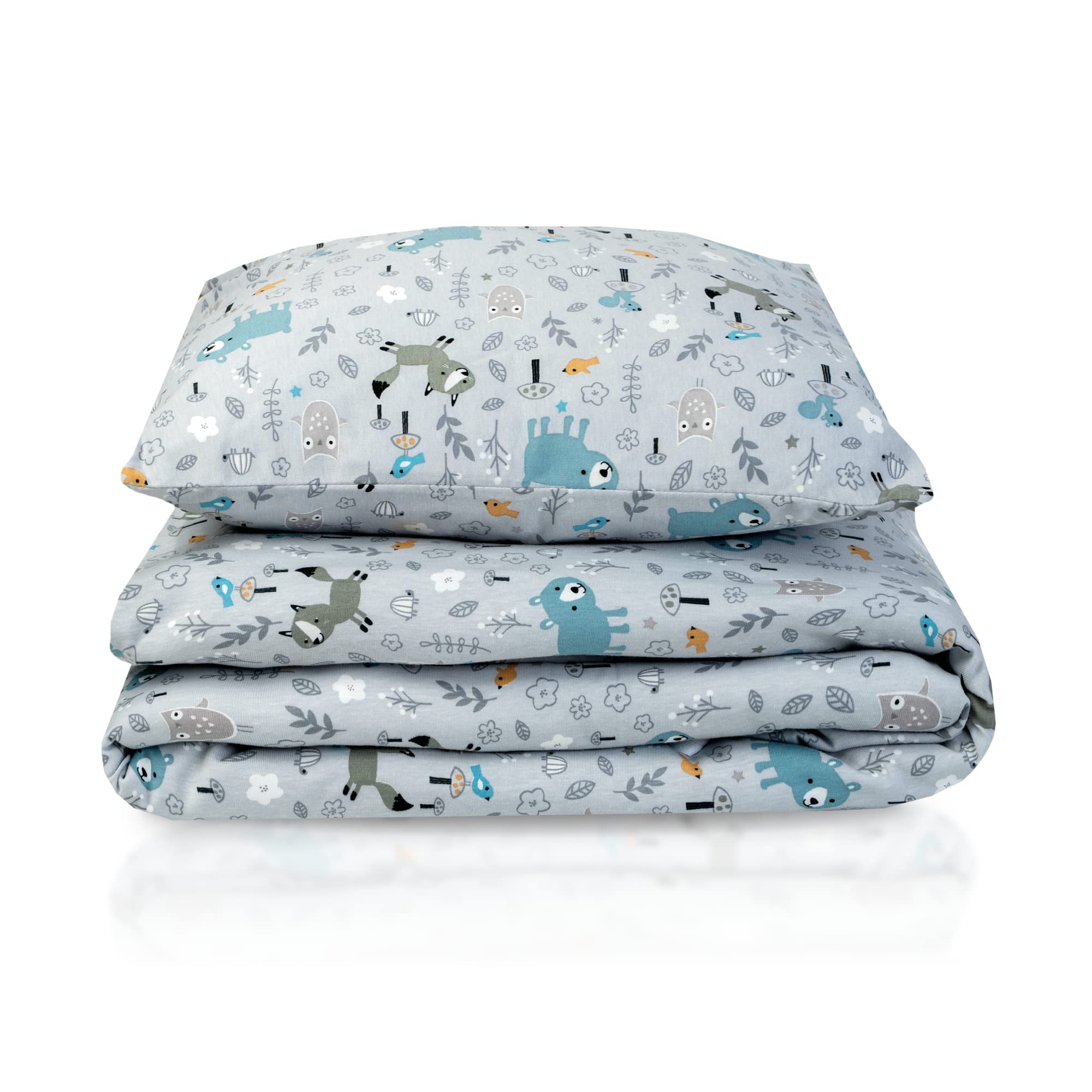 Julius Zöllner Juego de Ropa de Cama Infantil de 100 x 135 + 40 x 60 cm, 2 Piezas, Funda nórdica y Funda de Almohada, 100% algodón, con Cremallera, estándar 100 de Oeko-Tex, Smart Friends