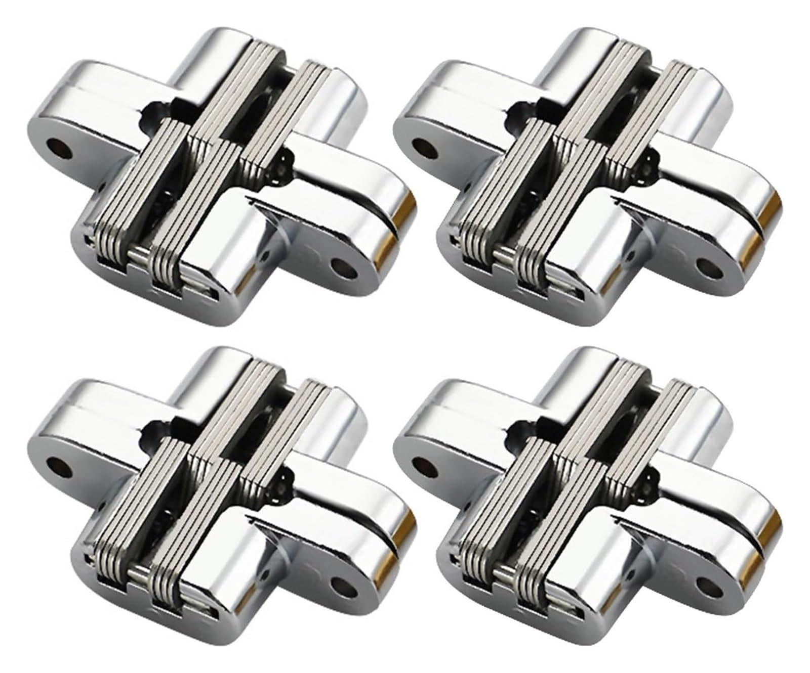 Door and Window Hinges,4pcs Folding Table Concealed Hinge Invisible Cross Hinge Zinc Alloy Cabinet Door Hinges Window Furniture Door Table Hardware(C)