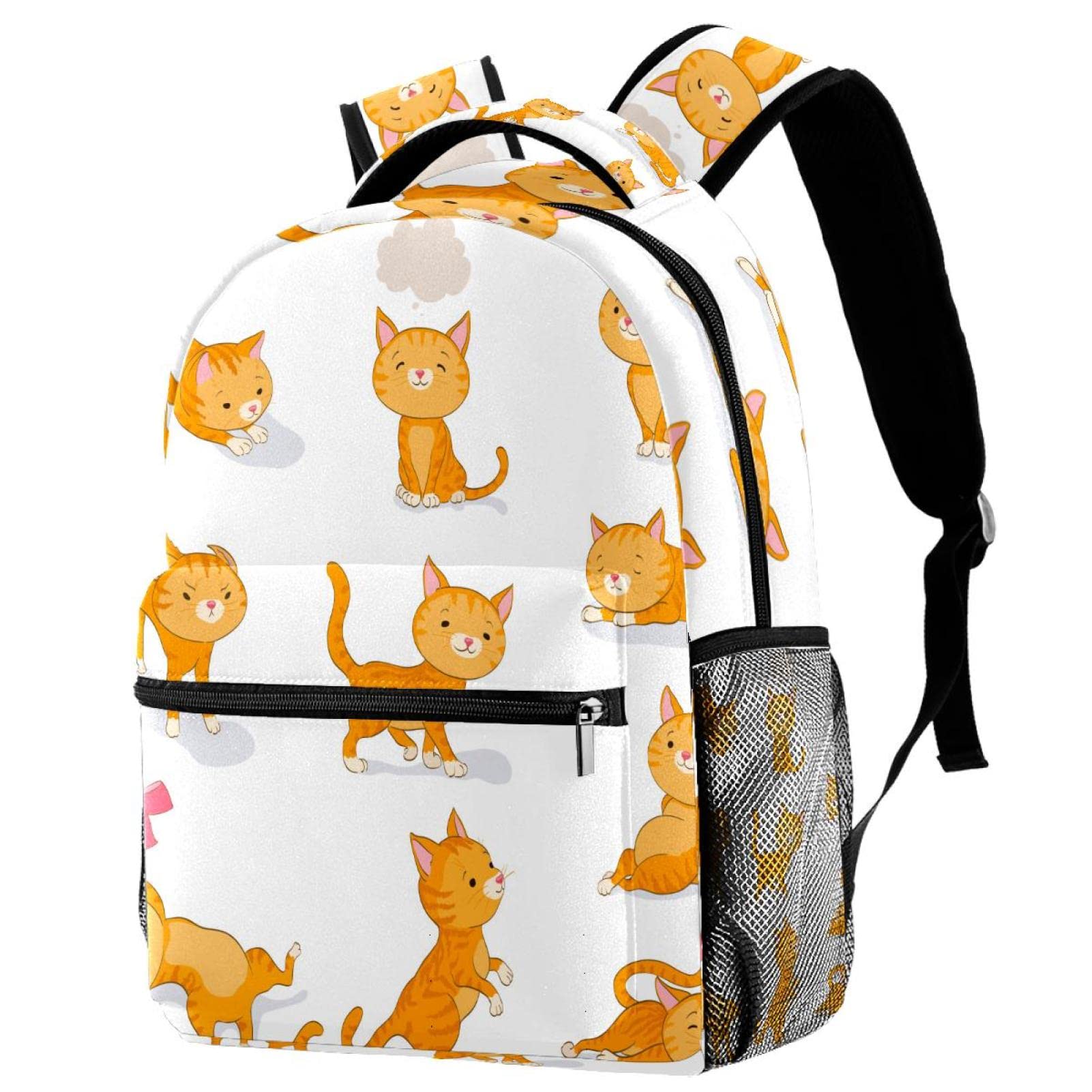 Sac à dos orange tigré pour étudiants et voyage mixte