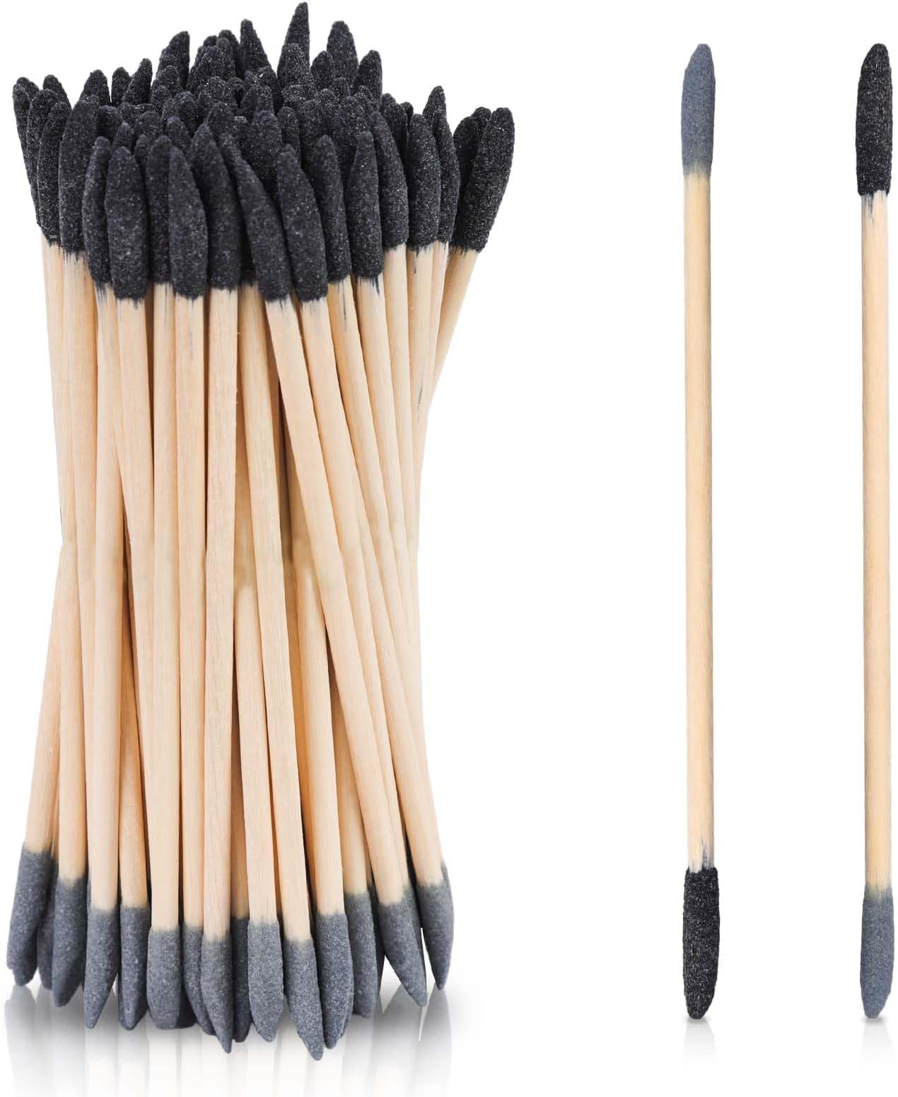 100pcs Sanding Sticks Double End, Beveled Fine Detailing Wood Polishing Sticks 150/280 Grit