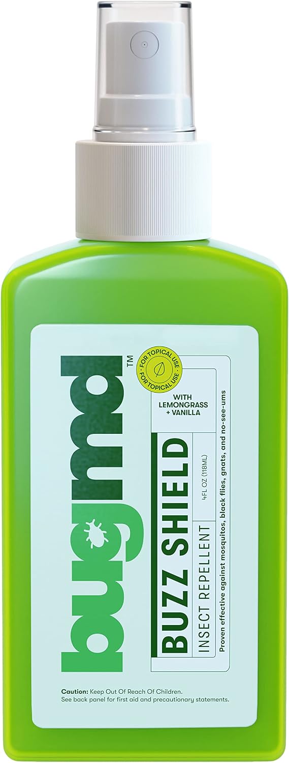 BugMD Buzz Shield - Mosquito Repellent Outdoor Spray for Body, Insect Repellent, Tick Repellent for People, DEET Free Bug Spray, Mosquito Repellent Spray, Bug Spray for Kids