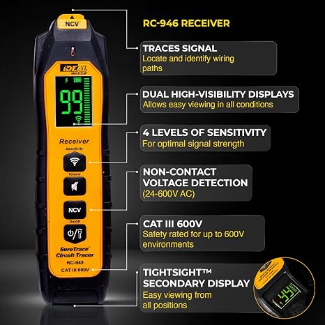 Ideal Electrical SureTrace Plus Circuit Tracer, Circuit Breaker Finder Tool