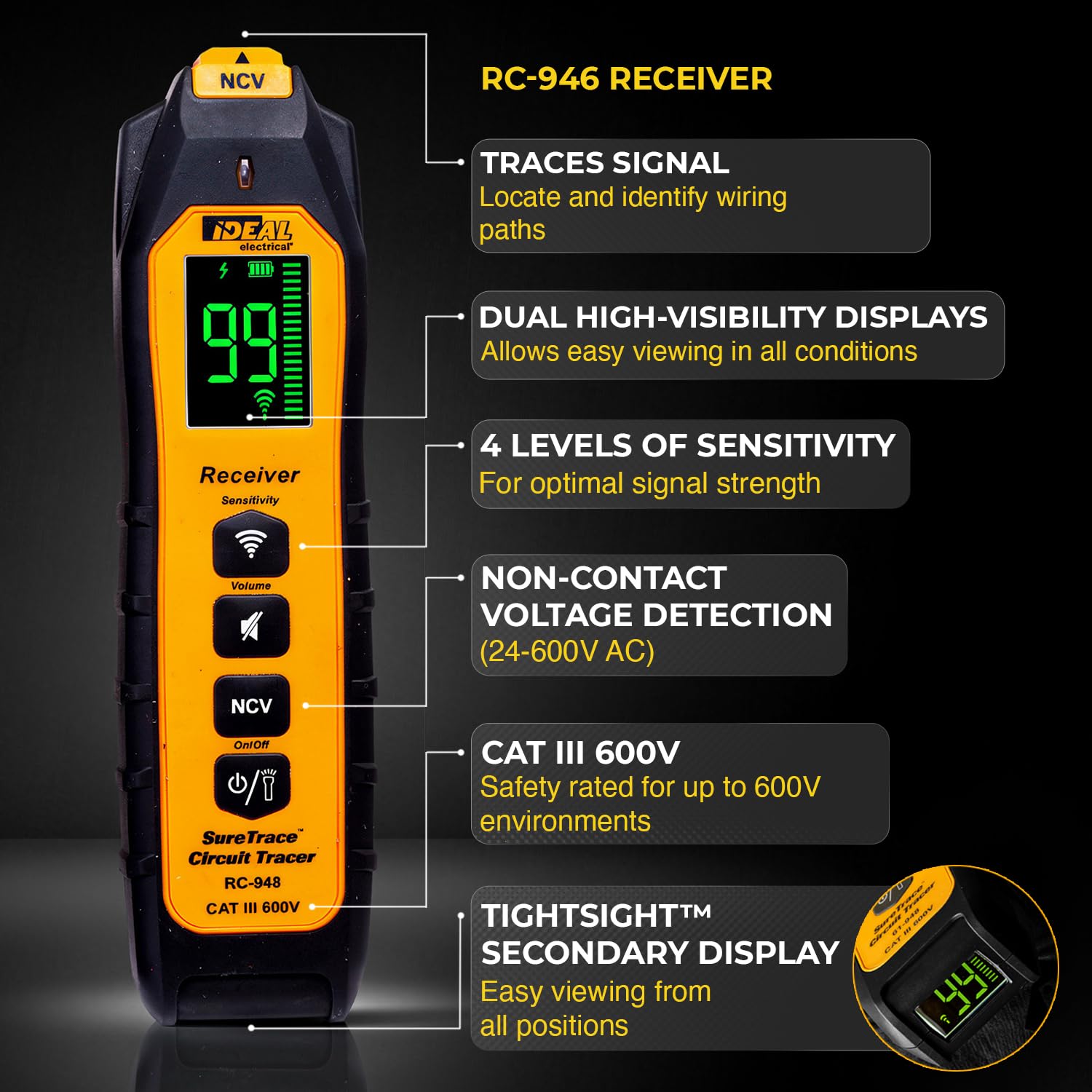 Ideal Electrical SureTrace Plus Circuit Tracer, Circuit Breaker Finder Tool — Amazon image 3