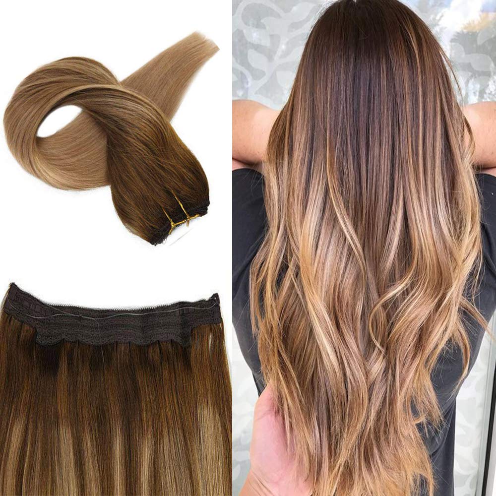 Amazon.com : Full Shine Promotion 20" Fish Line Hair Extensions ...