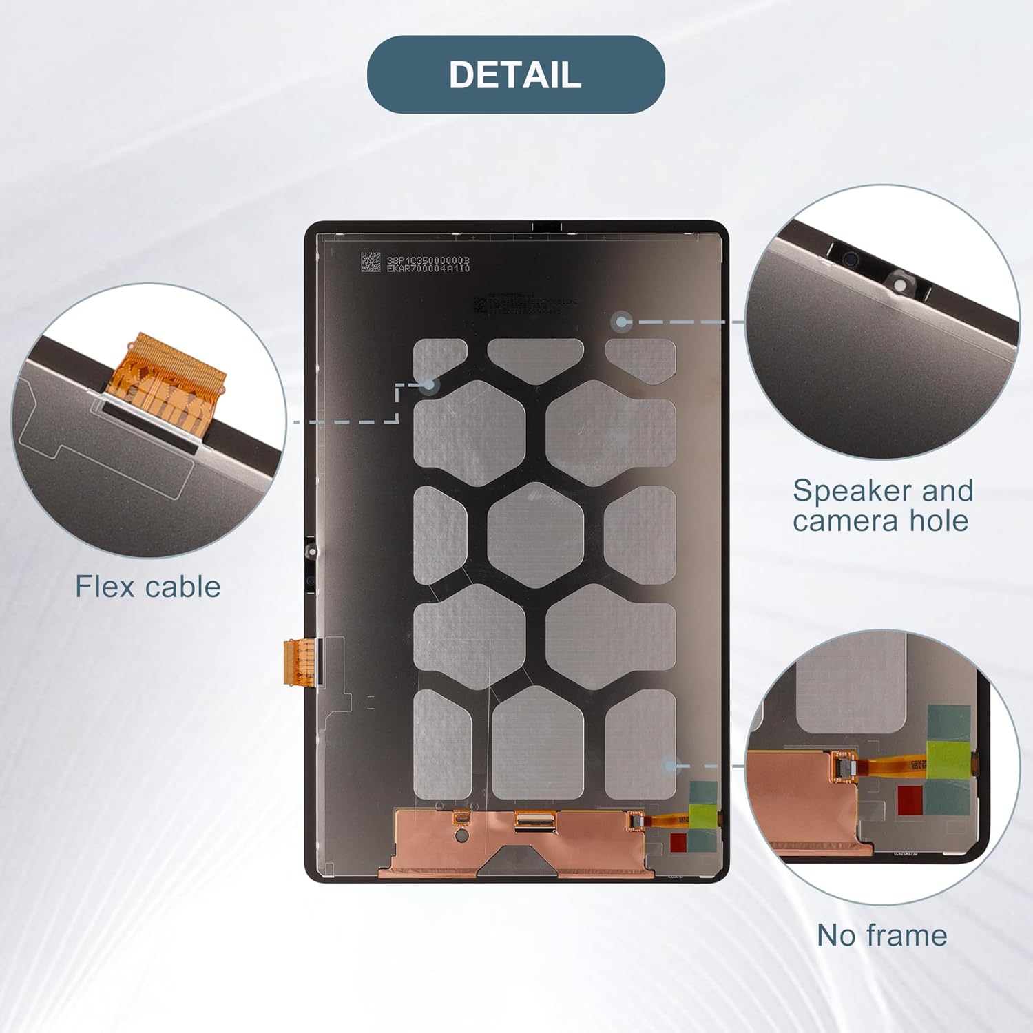 LCD Display Touch Screen Digitizer Assembly Repair Replacement for Samsung Galaxy Tab S7 FE 12.4" SM-T730 T733 T736 T738U T735 T737 with Tools（Black）