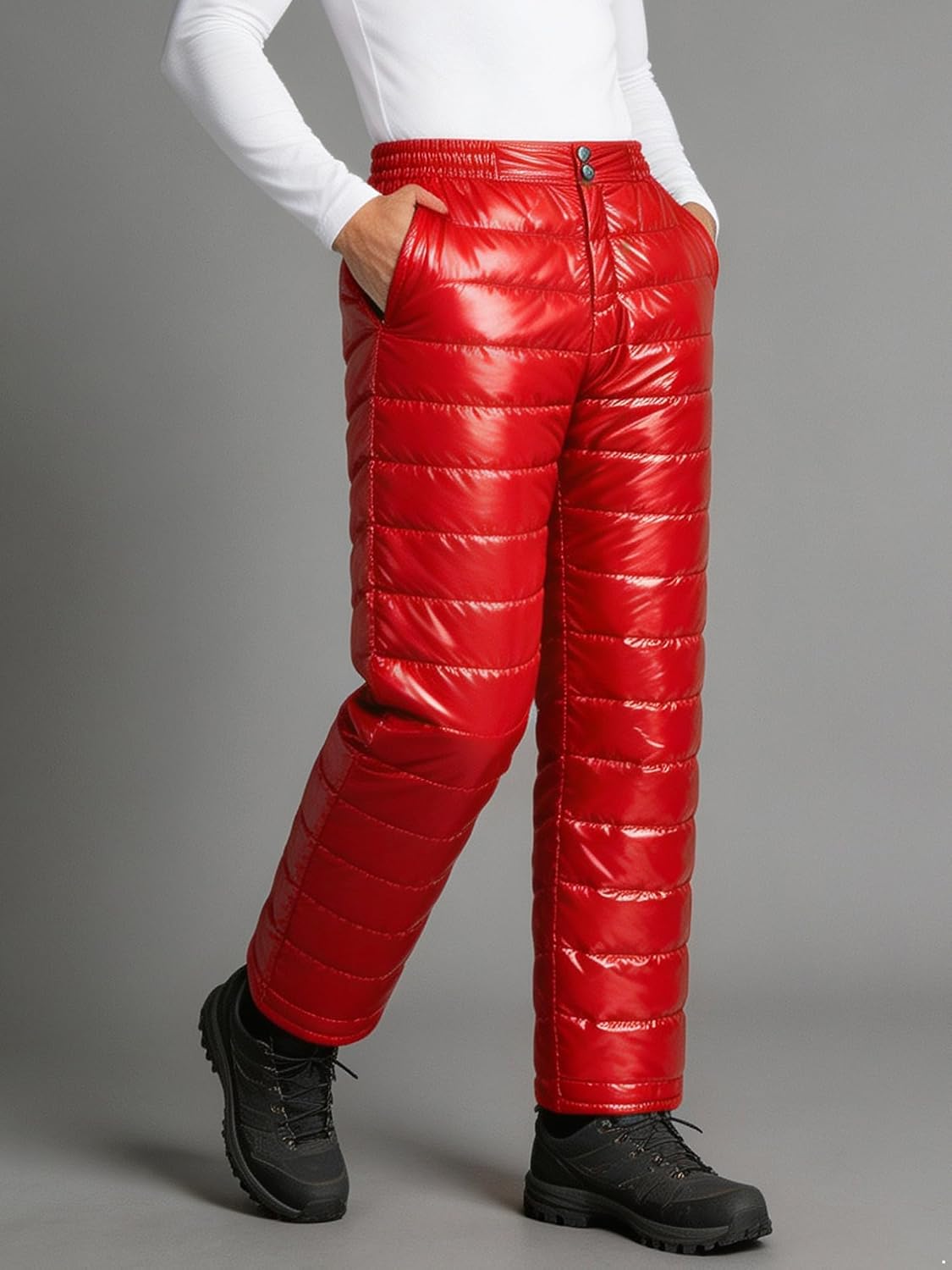 Hansber Men Snowboard Pant Quilted Padded Winter Bottoms