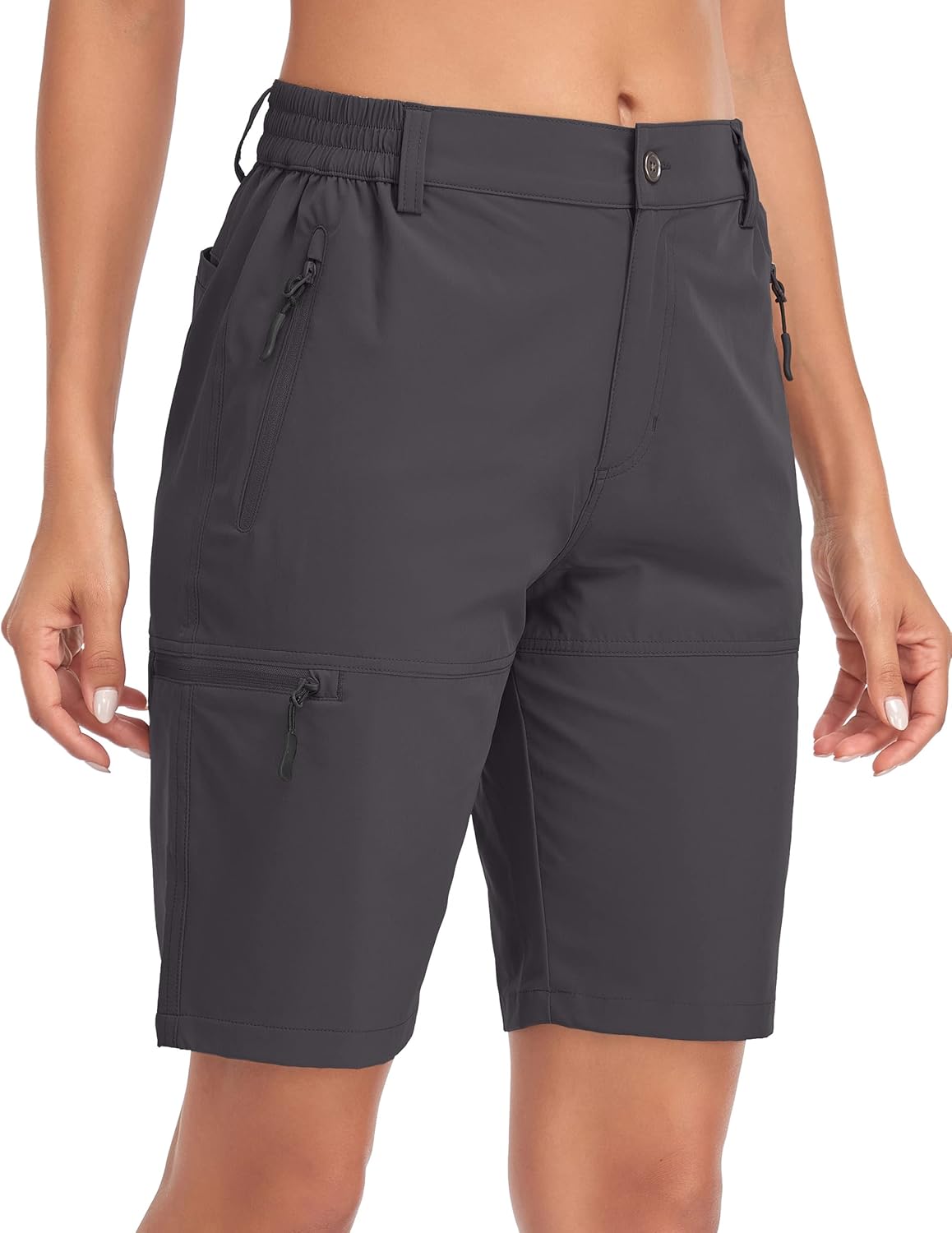 Women's 8" 10" Hiking Shorts Quick Dry Lightweight Golf Long Cargo Shorts Casual with Pockets for Travel Outdoor