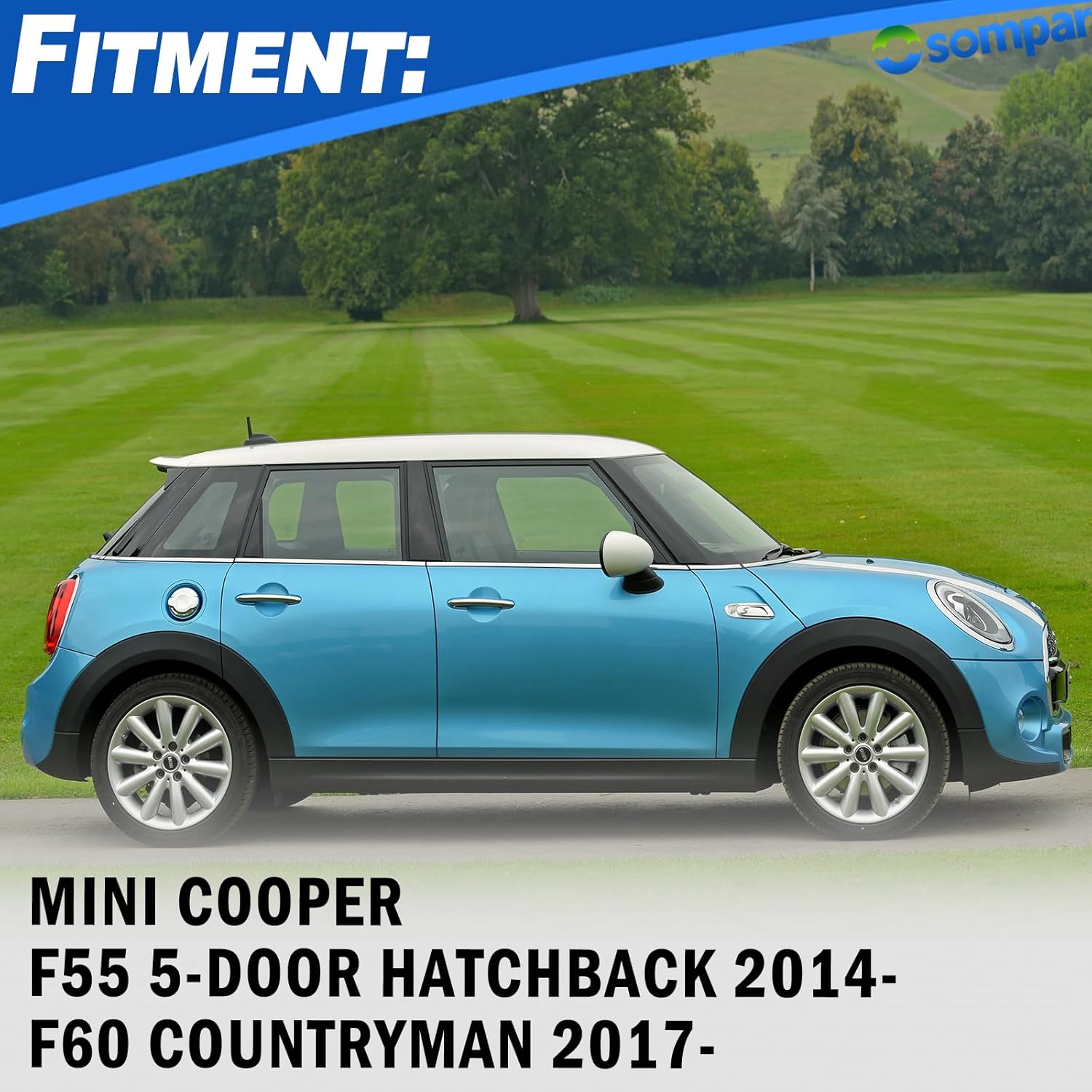 4PCS Door Handle Cover Trim Piano Black Compatible with Mini Cooper F55 F60 w/Comfort Access (w/Push Button)