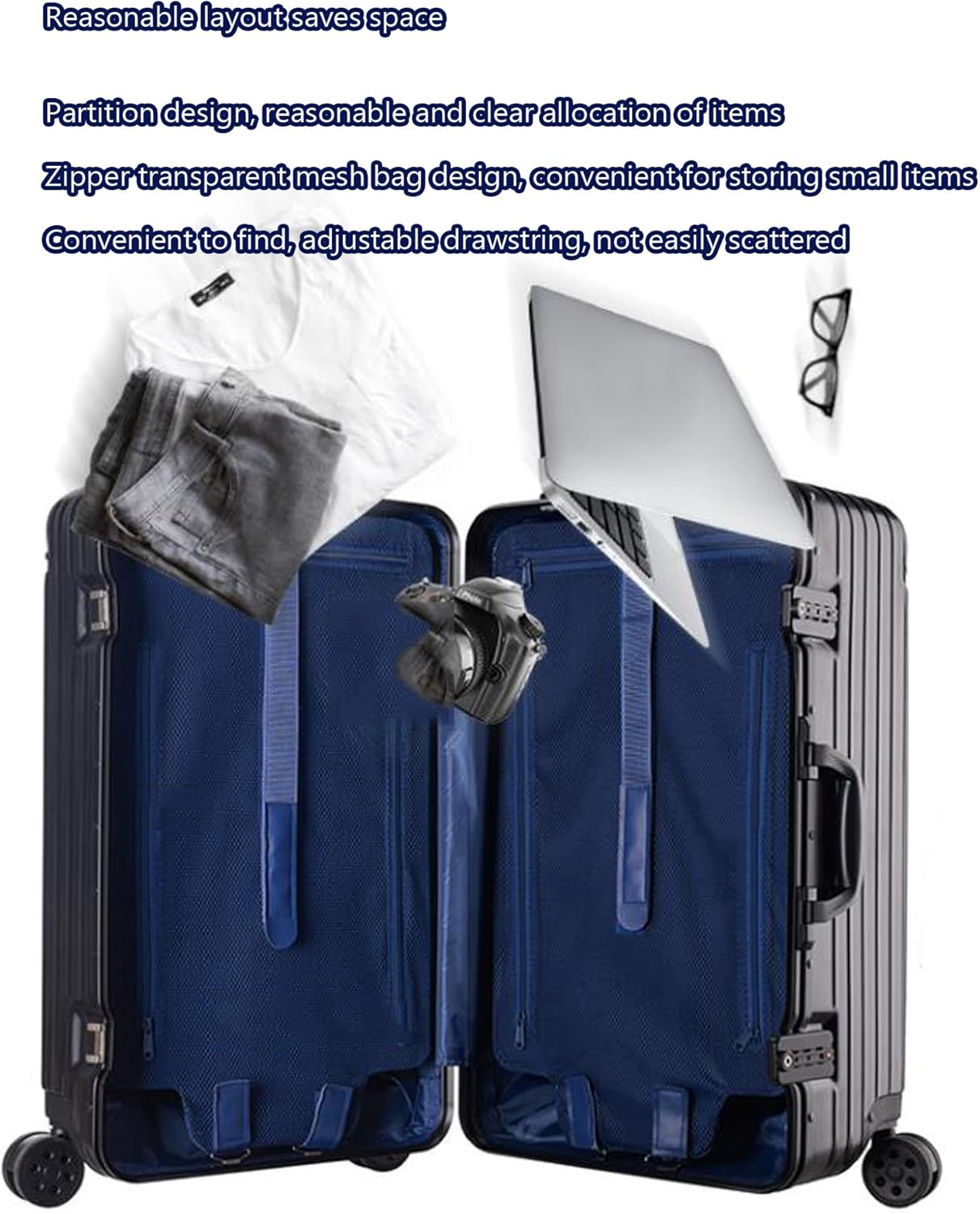 Suitcases Aluminum Frame Hardside Zipperless Carry on Luggage Large Suitcases with Wheels 30 Inch,6,32in