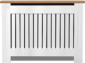 Radiator Cover Medium, Radiator Cover Vertical Slatted Modern Radiator Covers MDF Wood Cabinet Shelf Heating Covers For Living Room, Hallway (19D x 111.5W x 83.2H CM)