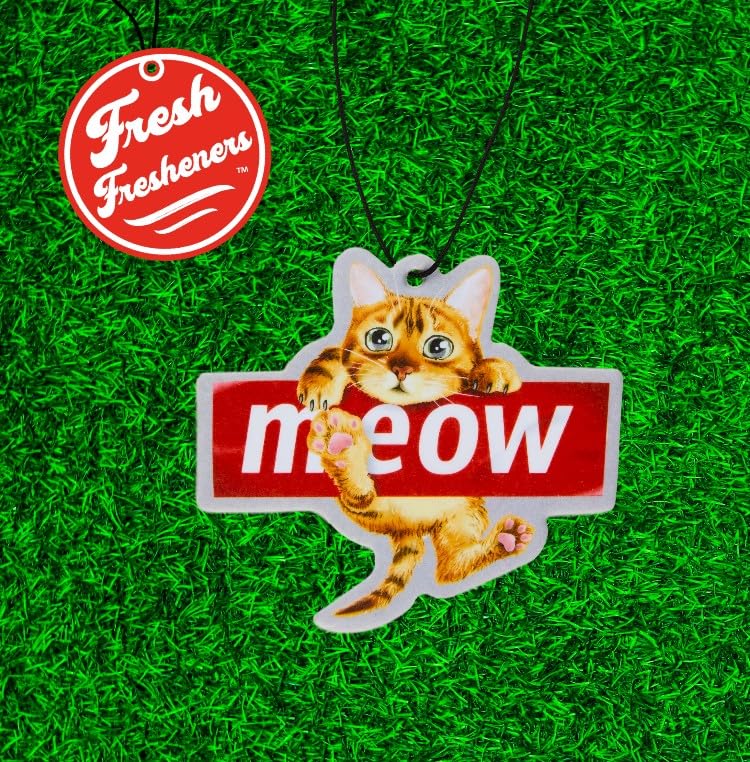Image of Car Air Freshener Scented With Premium Oils By Fresh Fresheners (Meow Cat)
