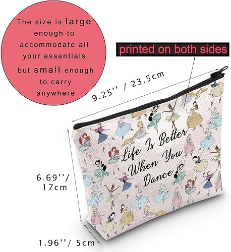 Miniatura 6 de Bailarín Regalo Amante de la Danza Regalo La Vida Es Mejor Cuando Bailas Bolsa De Maquillaje De Viaje Neceser Cosmé, Danza-princesa, Novedad