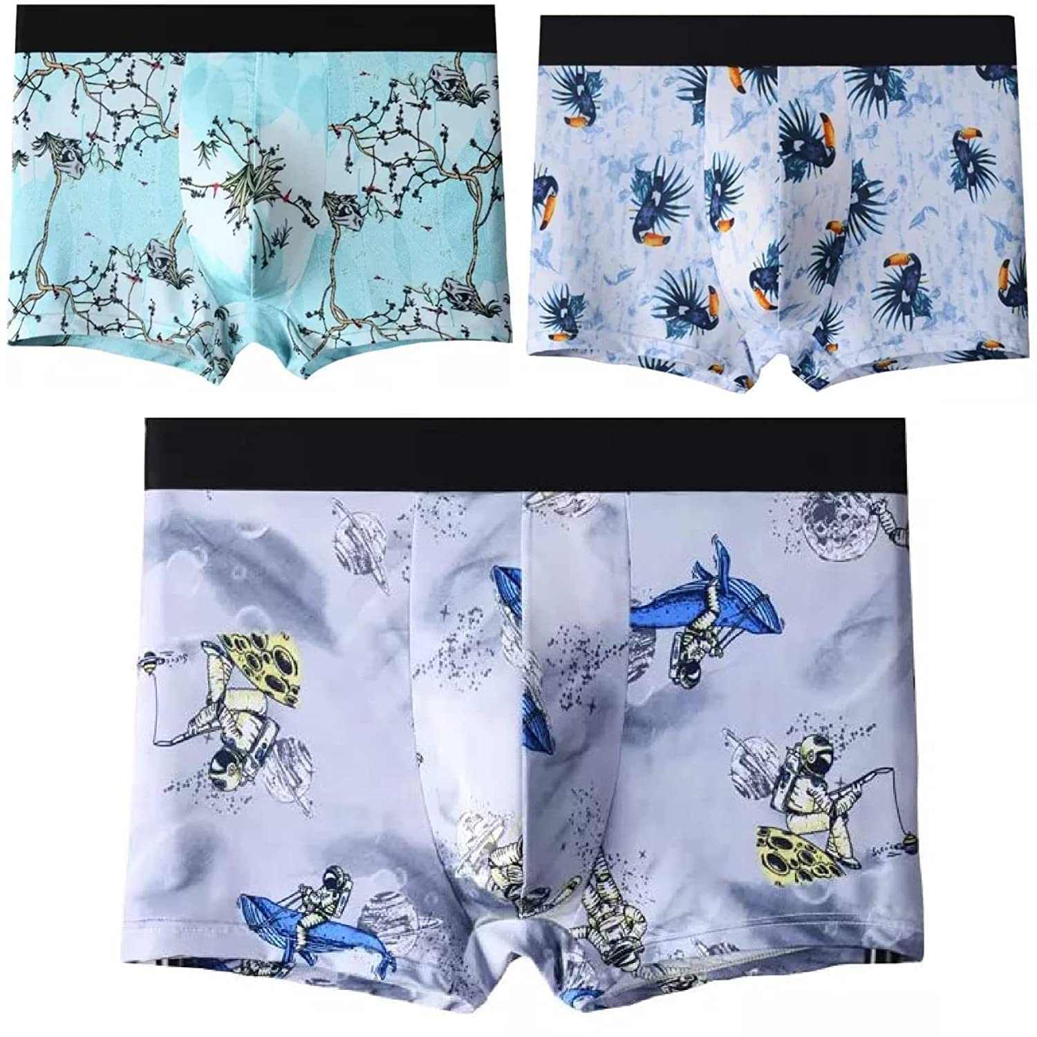 pipaliya Men Breathable Pouch Men Underwear Packs Mesh Boxer Briefs | Pack of 3 | Multi-Printed-picture-10