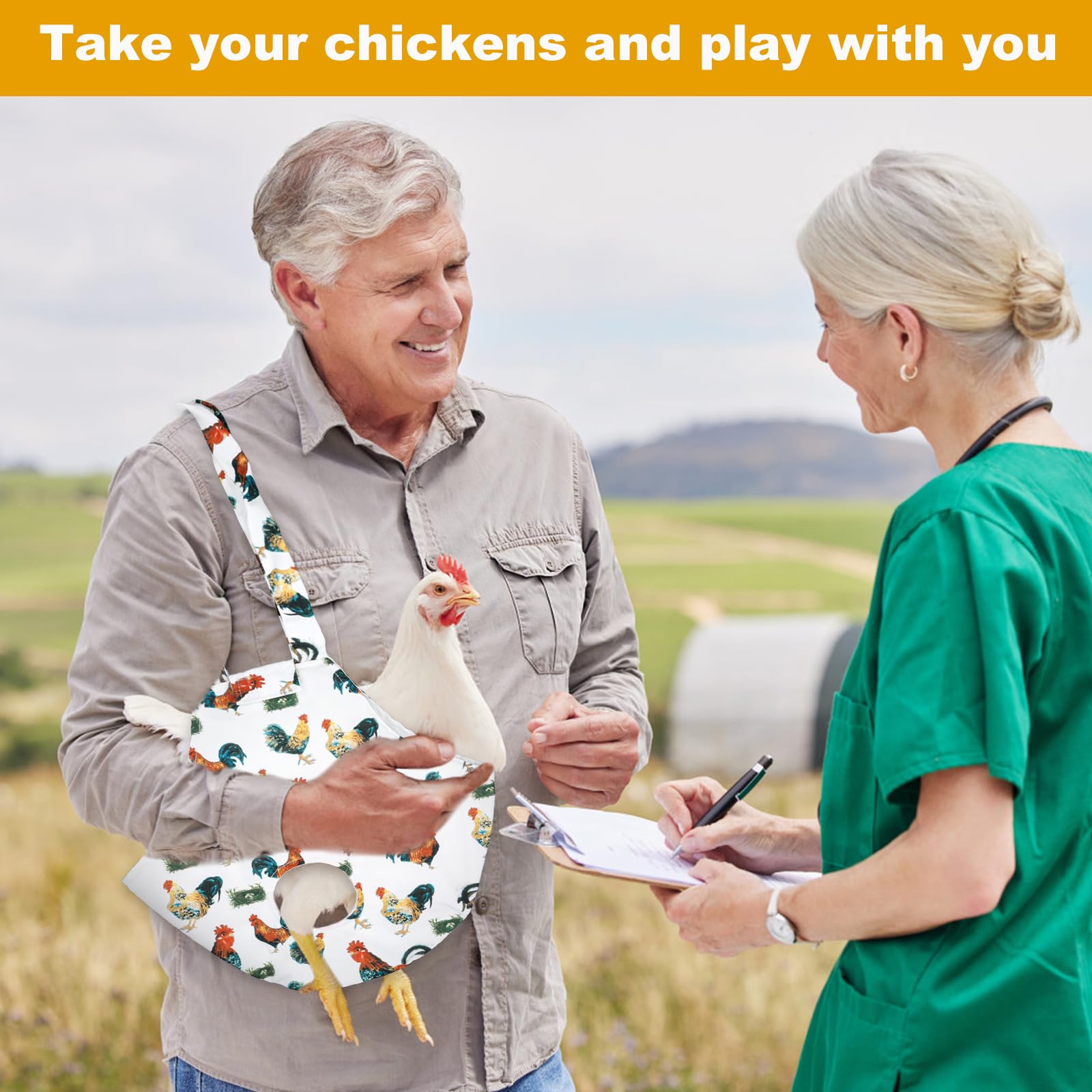 Chicken Bag, Étanche Sac à Poule avec Poignée Transporteur de Volaille sac Porte-Poulet Sac de Transport à Bandoulière pour Poule Coq Extérieur Voyage Randonnée Conduite