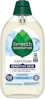 Seventh Generation EasyDose Laundry Detergent, Ultra Concentrated: 66 Loads, Free & Clear Designed for Sensitive Skin, 23.1 Fl Oz