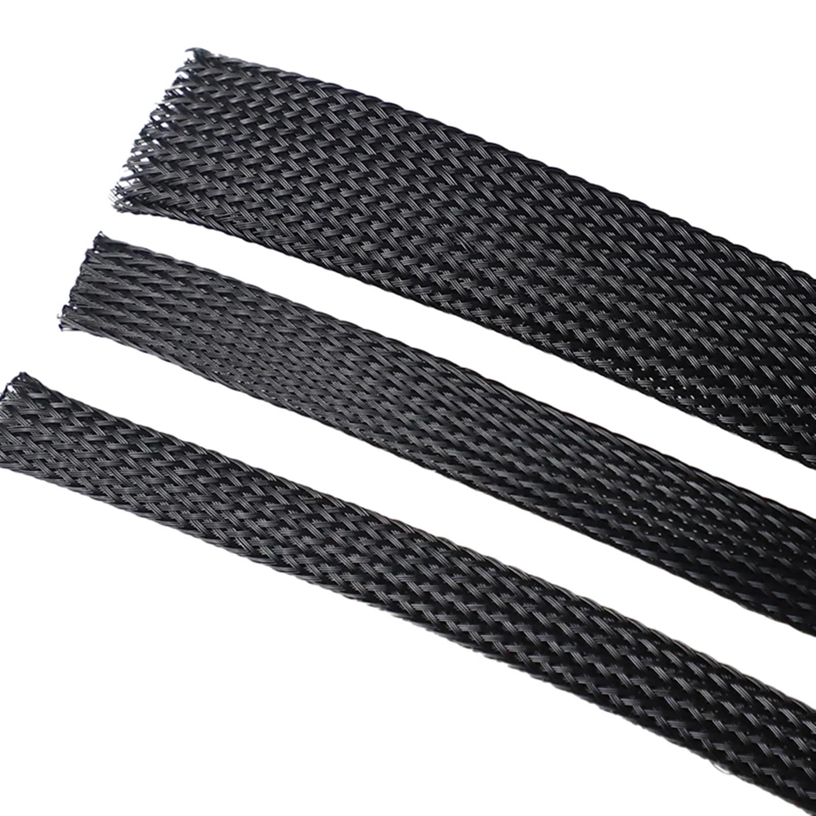 Organizador Cables Funda de Cable Negro Pet Longitud 1/3/5/50/100M Funda Trenzada aislada Cable de protección de línea de Datos Tubo de Nailon ignífugo(10 Meter,100 mm)