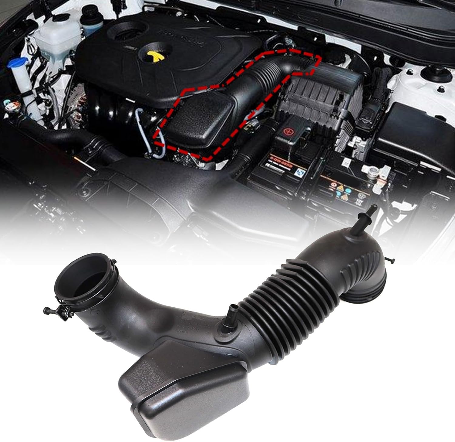 FZJDSD 1PC Air Cleaner Intake Tube Hose 28130-3S160 281303S160 Compatible with Hyundai Sonata 2.4L 2011-2014 Compatible with KIA Optima 2.4L 2011 2012 2013 2014 2015